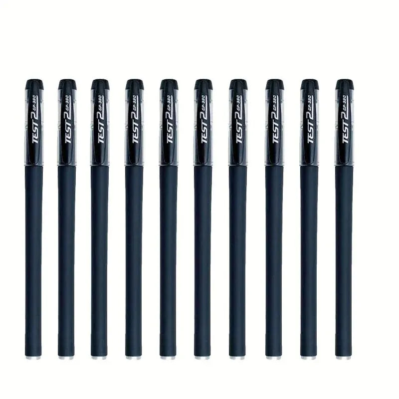 10pcs Gel Pens Set Black Refill Gel Pen Bullet Tip 0.5mm School Office Supplies Stationery Kawaii Accessories Student Stationery