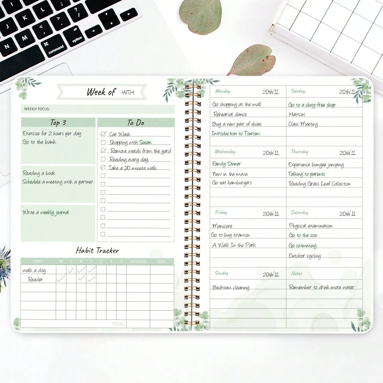 A5 Weekly Planner, Undated Organizer with Weekly Focus, To-Do List, Habit Tracker, Perfect for Work, School, and Productivity