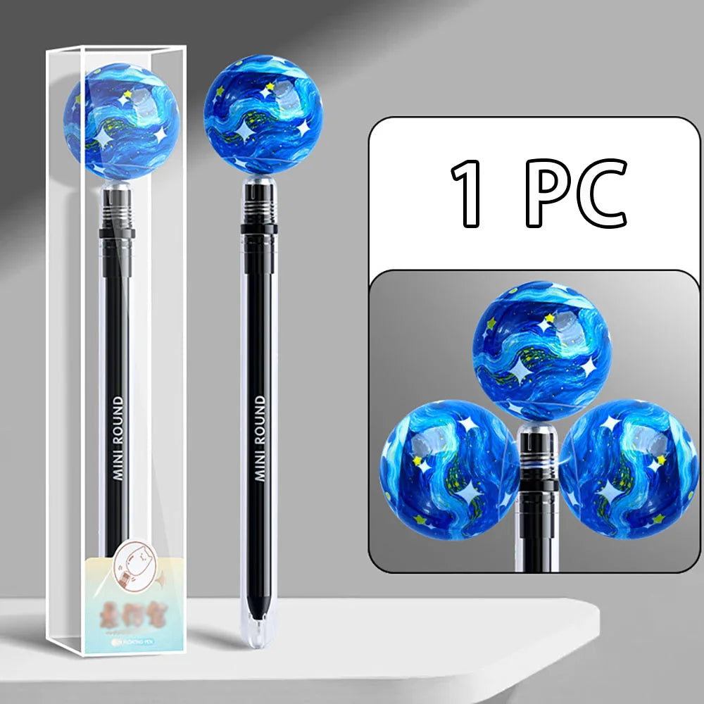 720 ° Rotating Starry Sky Magnetic 0.5 Needle Creative Black Pen Magnetic Suspension Neutral Pen Decompression Brushing Pen